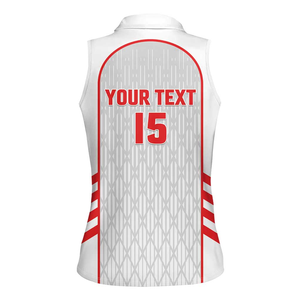 Custom Jordan Football 2026 Women Sleeveless Polo Shirt Desert Falcons Rising - White