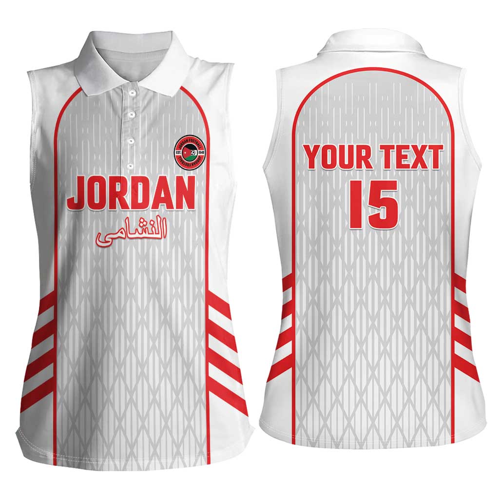 Custom Jordan Football 2026 Women Sleeveless Polo Shirt Desert Falcons Rising - White