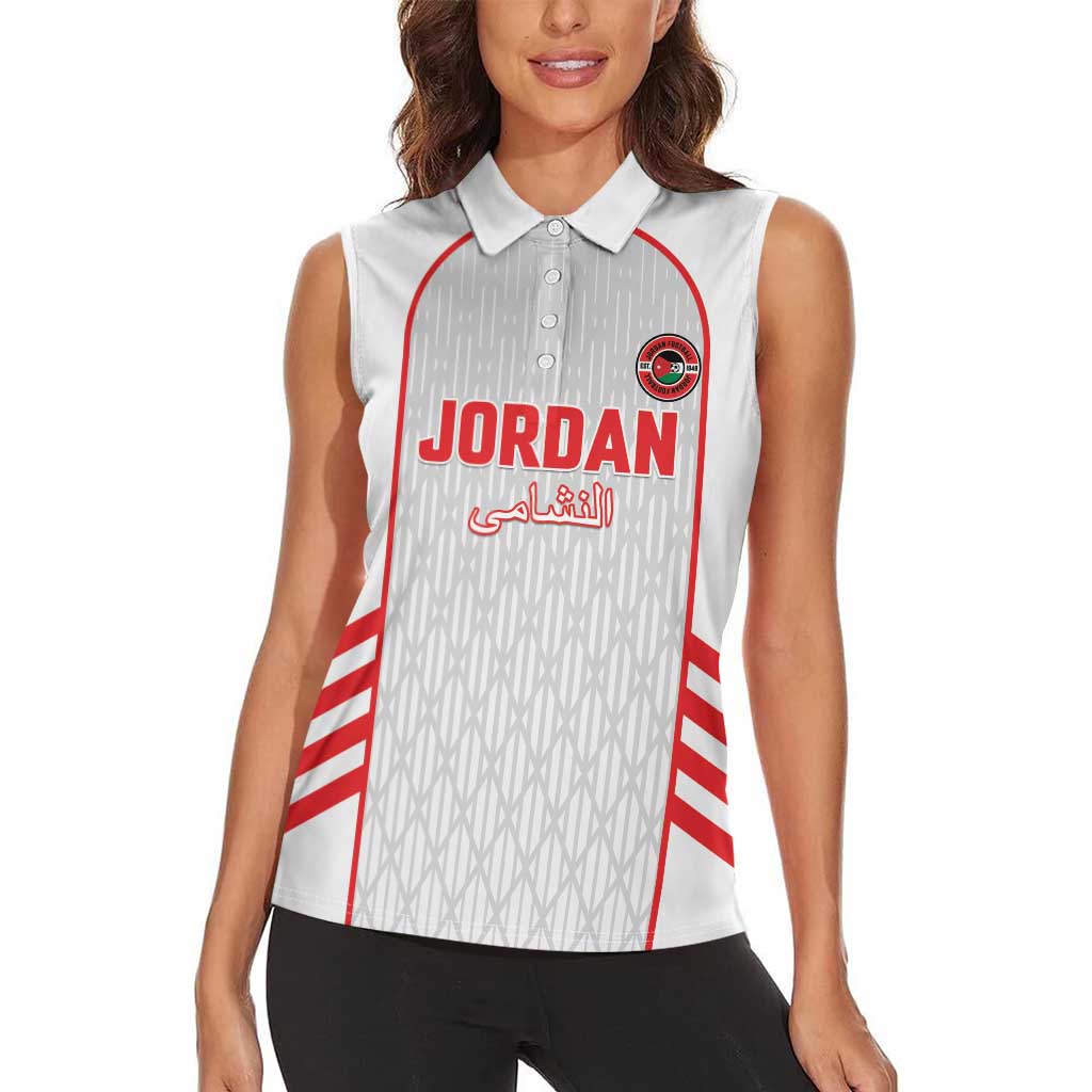 Custom Jordan Football 2026 Women Sleeveless Polo Shirt Desert Falcons Rising - White