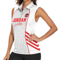 Custom Jordan Football 2026 Women Sleeveless Polo Shirt Desert Falcons Rising - White