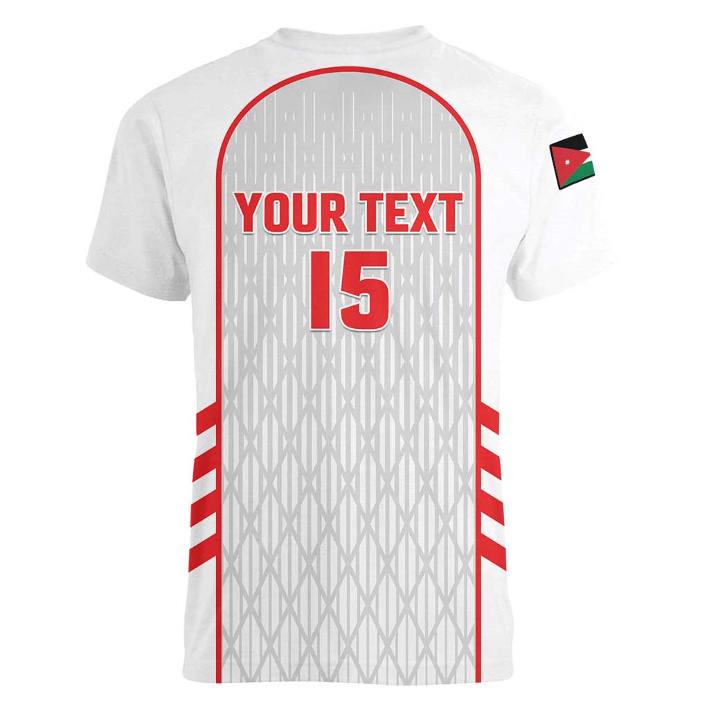 Custom Jordan Football 2026 Women V-Neck T-Shirt Desert Falcons Rising - White