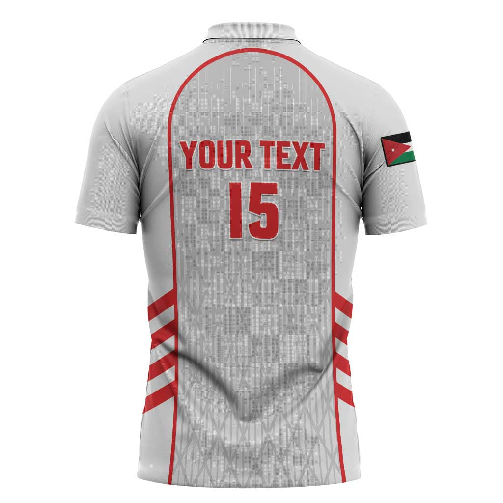Custom Jordan Football 2026 Zipper Polo Shirt Desert Falcons Rising - White