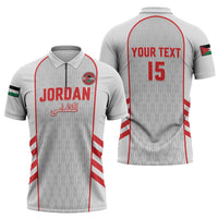 Custom Jordan Football 2026 Zipper Polo Shirt Desert Falcons Rising - White