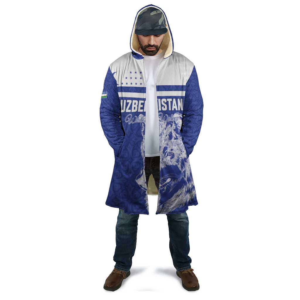 Custom Uzbekistan Football 2026 Cloak White Wolves Rising