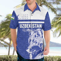 Custom Uzbekistan Football 2026 Hawaiian Shirt White Wolves Rising
