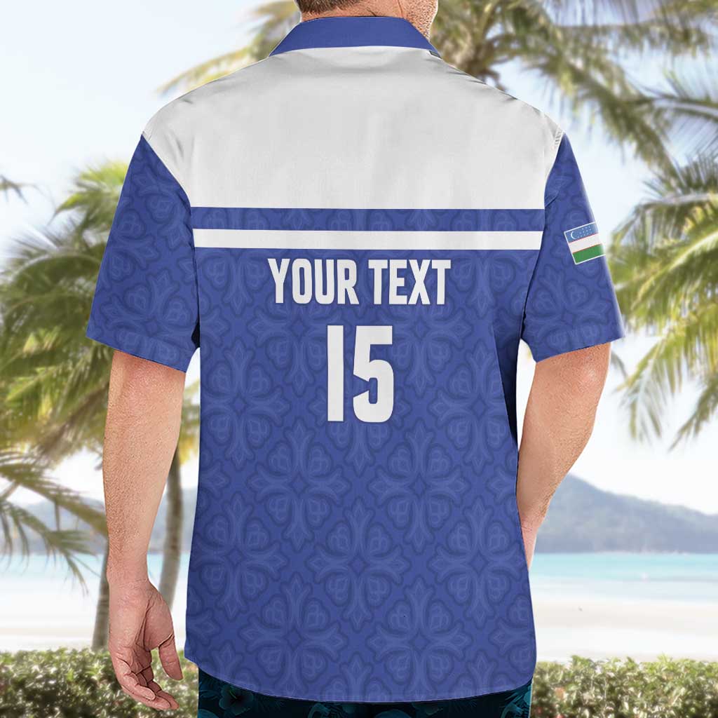 Custom Uzbekistan Football 2026 Hawaiian Shirt White Wolves Rising