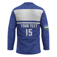 Custom Uzbekistan Football 2026 Hockey Jersey White Wolves Rising