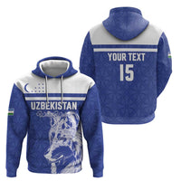 Custom Uzbekistan Football 2026 Hoodie White Wolves Rising