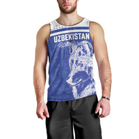 Custom Uzbekistan Football 2026 Men Tank Top White Wolves Rising