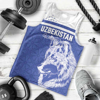 Custom Uzbekistan Football 2026 Men Tank Top White Wolves Rising