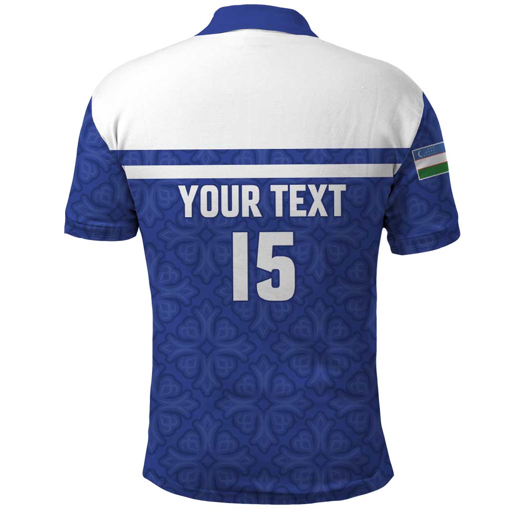 Custom Uzbekistan Football 2026 Polo Shirt White Wolves Rising