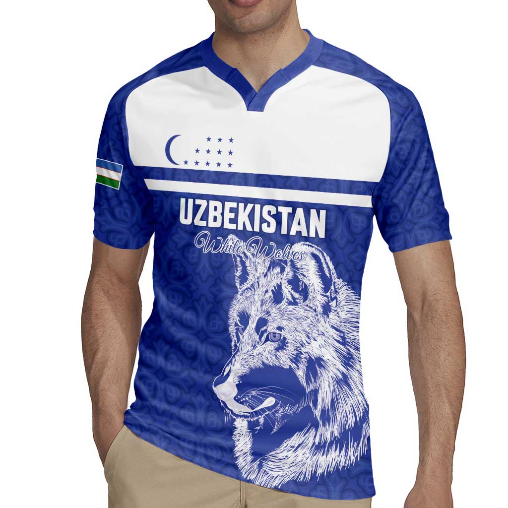 Custom Uzbekistan Football 2026 Rugby Jersey White Wolves Rising