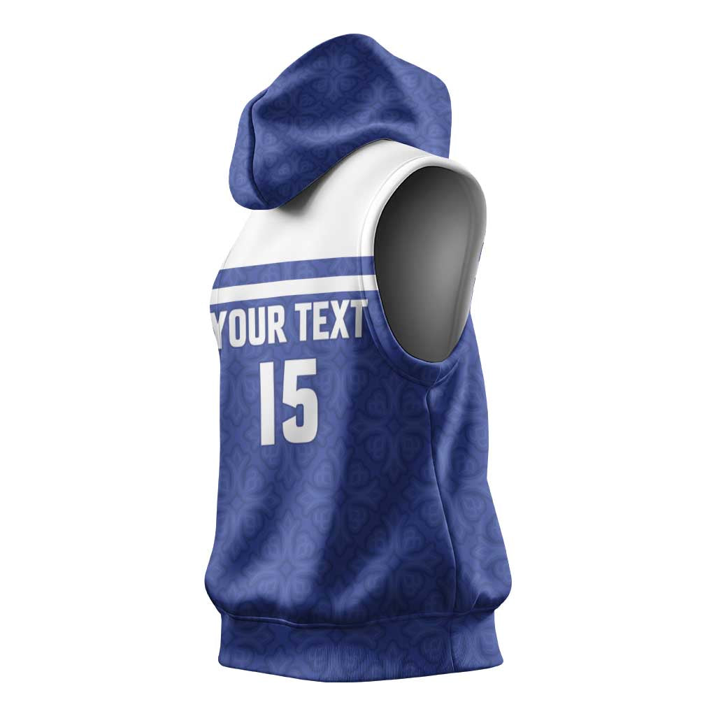 Custom Uzbekistan Football 2026 Sleeveless Hoodie White Wolves Rising
