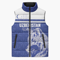 Custom Uzbekistan Football 2026 Sleeveless Puffer Jacket White Wolves Rising
