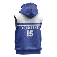 Custom Uzbekistan Football 2026 Sleeveless Zip Hoodie White Wolves Rising