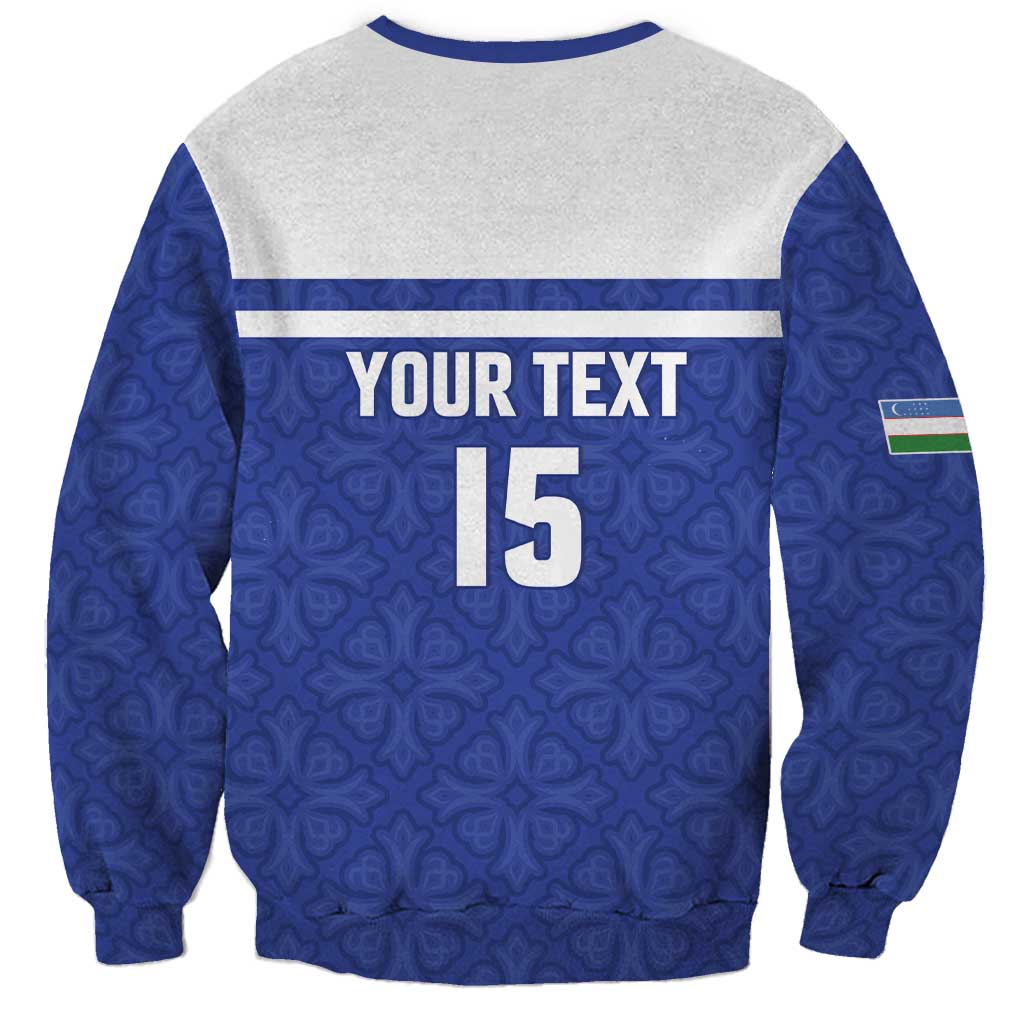 Custom Uzbekistan Football 2026 Sweatshirt White Wolves Rising