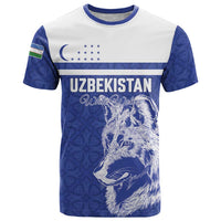 Custom Uzbekistan Football 2026 T Shirt White Wolves Rising