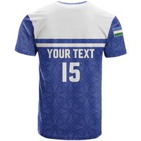 Custom Uzbekistan Football 2026 T Shirt White Wolves Rising