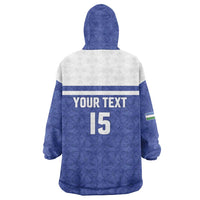Custom Uzbekistan Football 2026 Wearable Blanket Hoodie White Wolves Rising
