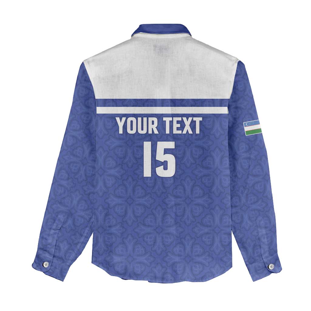 Custom Uzbekistan Football 2026 Women Casual Shirt White Wolves Rising