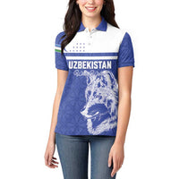 Custom Uzbekistan Football 2026 Women Polo Shirt White Wolves Rising