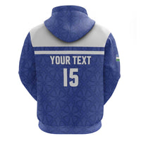 Custom Uzbekistan Football 2026 Zip Hoodie White Wolves Rising
