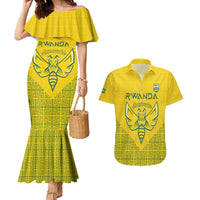 Custom Rwanda Football Couples Matching Mermaid Dress and Hawaiian Shirt Amavubi Oyeee!