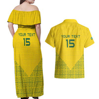 Custom Rwanda Football Couples Matching Off Shoulder Maxi Dress and Hawaiian Shirt Amavubi Oyeee!