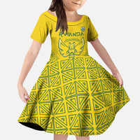 Custom Rwanda Football Family Matching Off Shoulder Maxi Dress and Hawaiian Shirt Amavubi Oyeee!