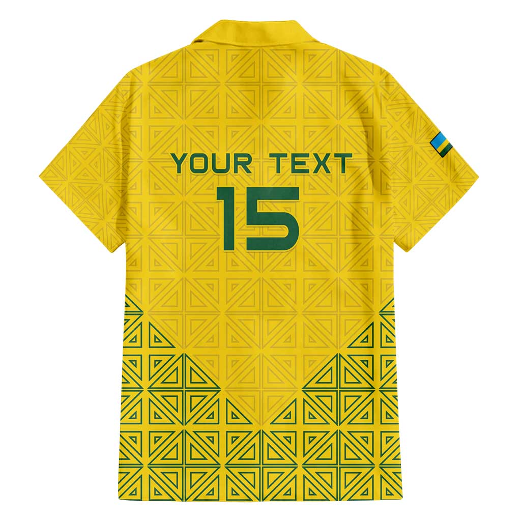 Custom Rwanda Football Family Matching Off Shoulder Short Dress and Hawaiian Shirt Amavubi Oyeee!