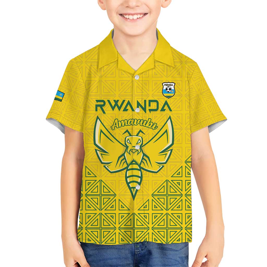 Custom Rwanda Football Family Matching Off Shoulder Short Dress and Hawaiian Shirt Amavubi Oyeee!