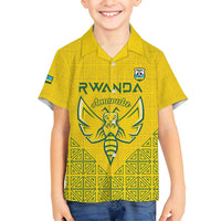 Custom Rwanda Football Family Matching Off Shoulder Short Dress and Hawaiian Shirt Amavubi Oyeee!
