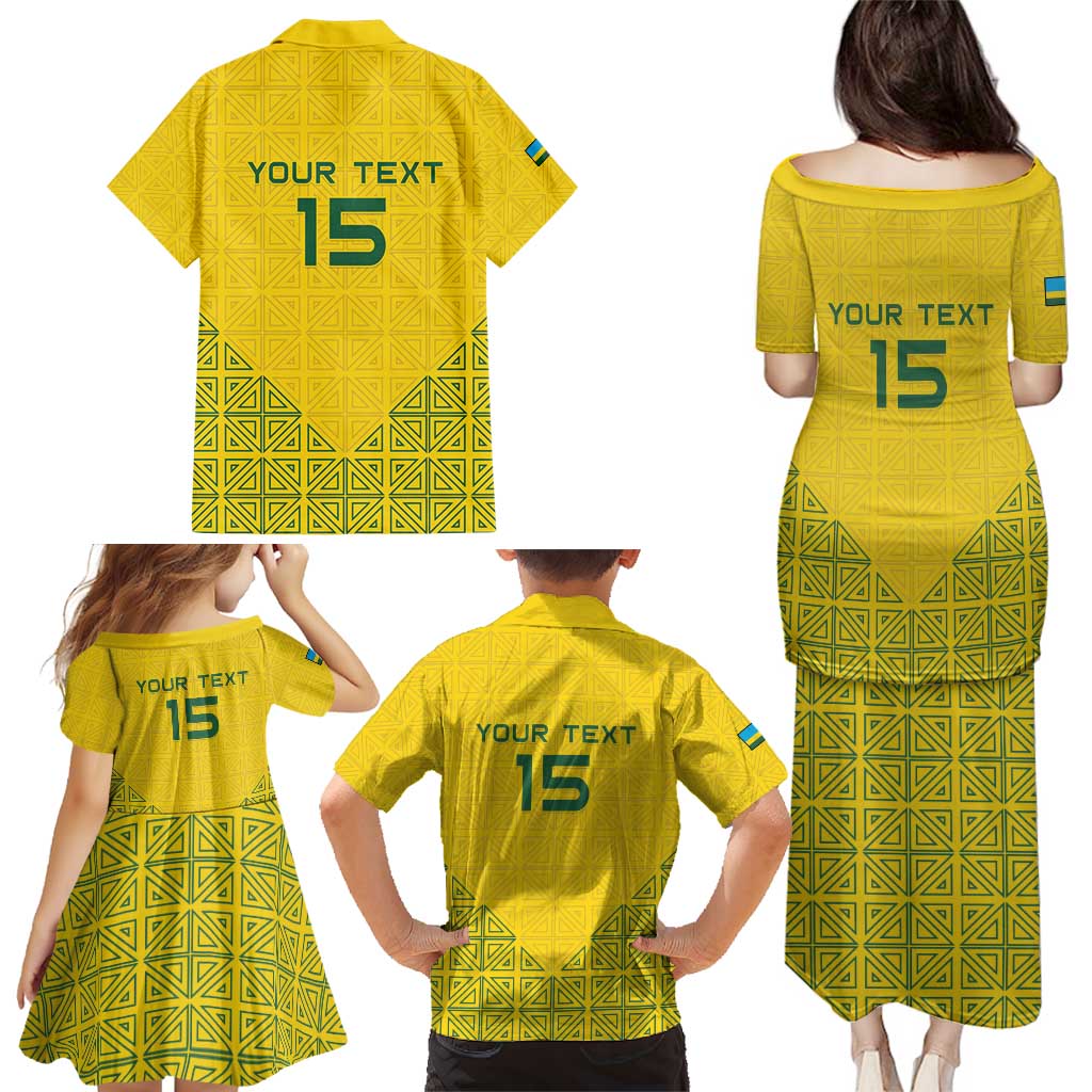 Custom Rwanda Football Family Matching Puletasi and Hawaiian Shirt Amavubi Oyeee!