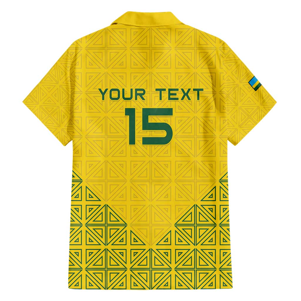 Custom Rwanda Football Family Matching Short Sleeve Bodycon Dress and Hawaiian Shirt Amavubi Oyeee!