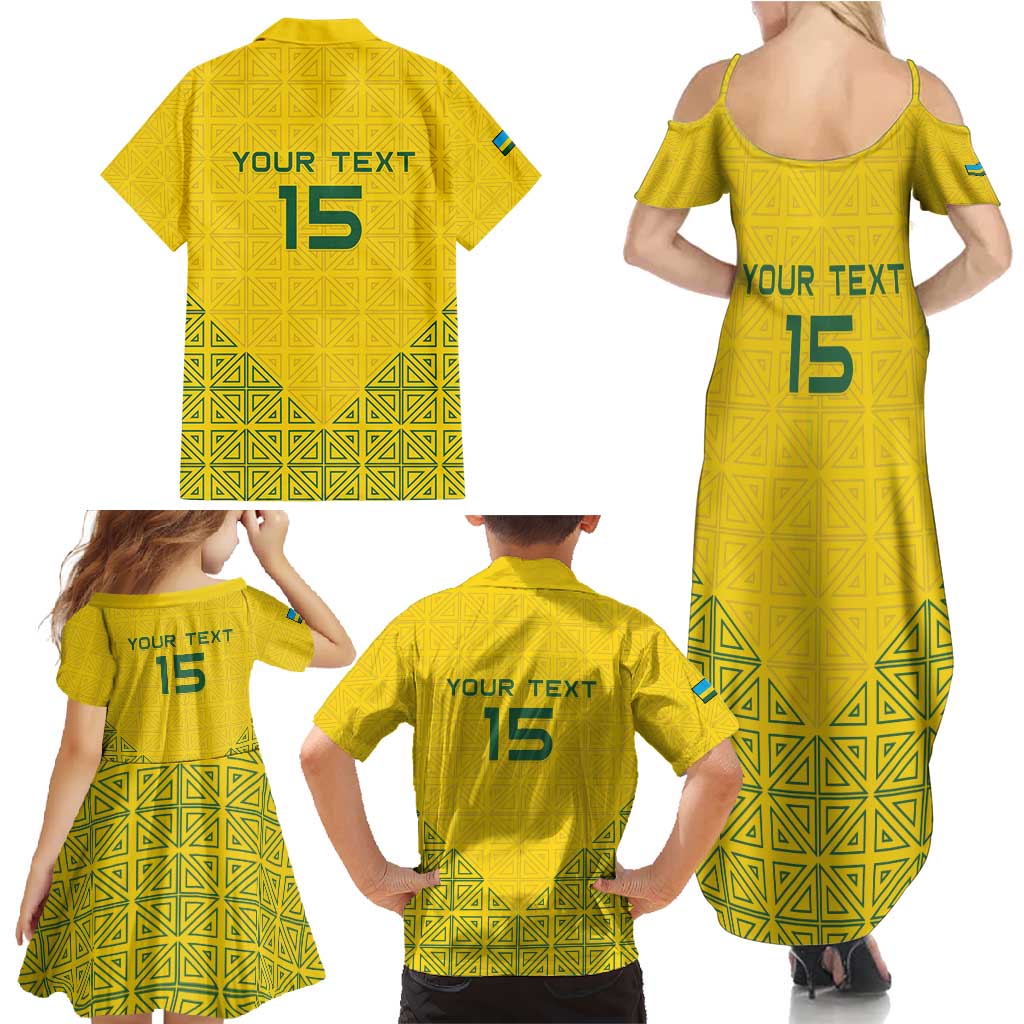 Custom Rwanda Football Family Matching Summer Maxi Dress and Hawaiian Shirt Amavubi Oyeee!