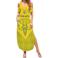 Custom Rwanda Football Family Matching Summer Maxi Dress and Hawaiian Shirt Amavubi Oyeee!