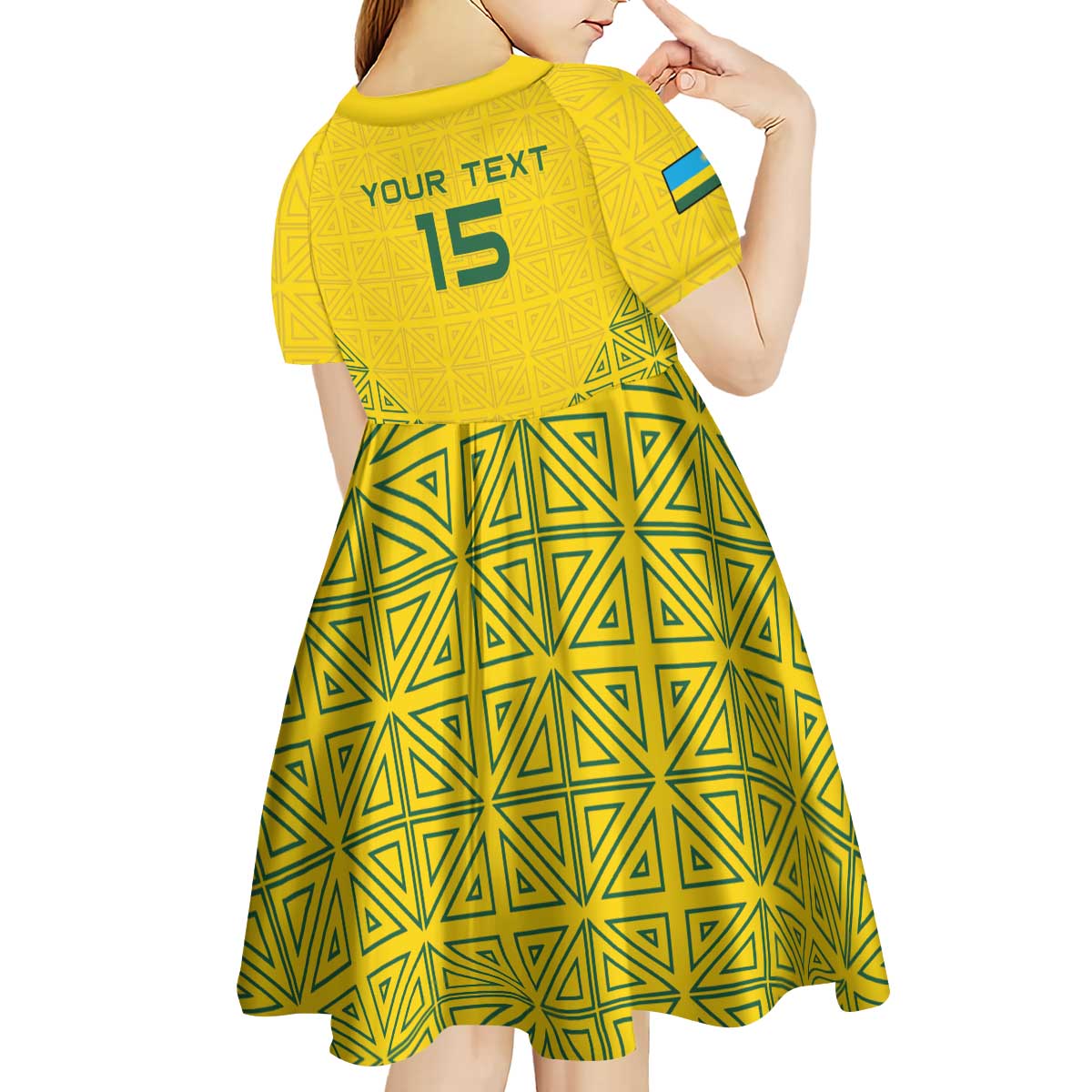 Custom Rwanda Football Kid Short Sleeve Dress Amavubi Oyeee!