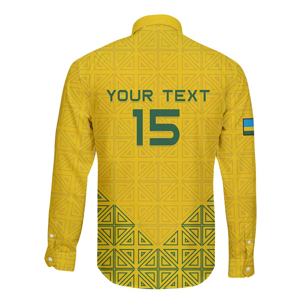Custom Rwanda Football Long Sleeve Button Shirt Amavubi Oyeee!
