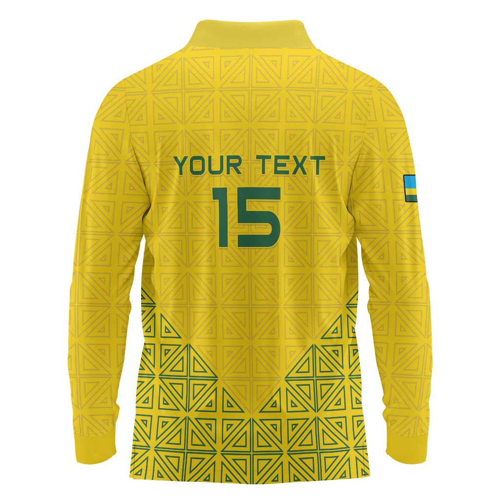 Custom Rwanda Football Long Sleeve Polo Shirt Amavubi Oyeee!