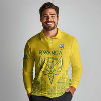 Custom Rwanda Football Long Sleeve Polo Shirt Amavubi Oyeee!
