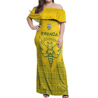 Custom Rwanda Football Off Shoulder Maxi Dress Amavubi Oyeee!