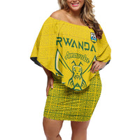 Custom Rwanda Football Off Shoulder Short Dress Amavubi Oyeee!