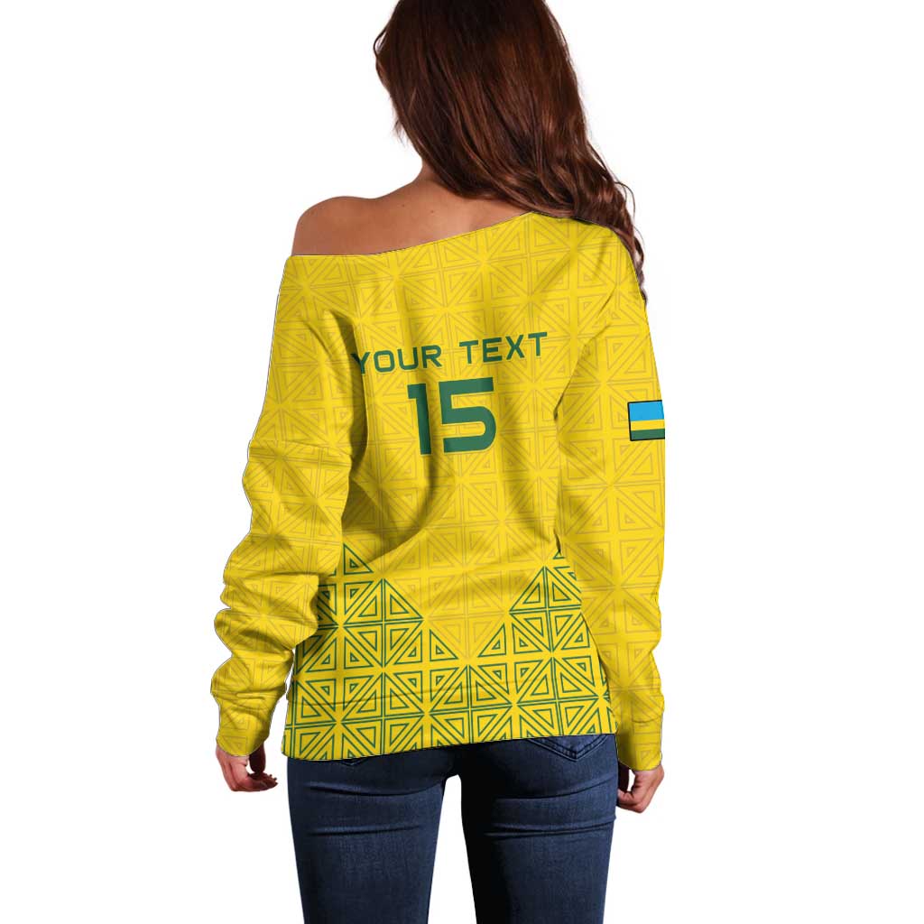Custom Rwanda Football Off Shoulder Sweater Amavubi Oyeee!