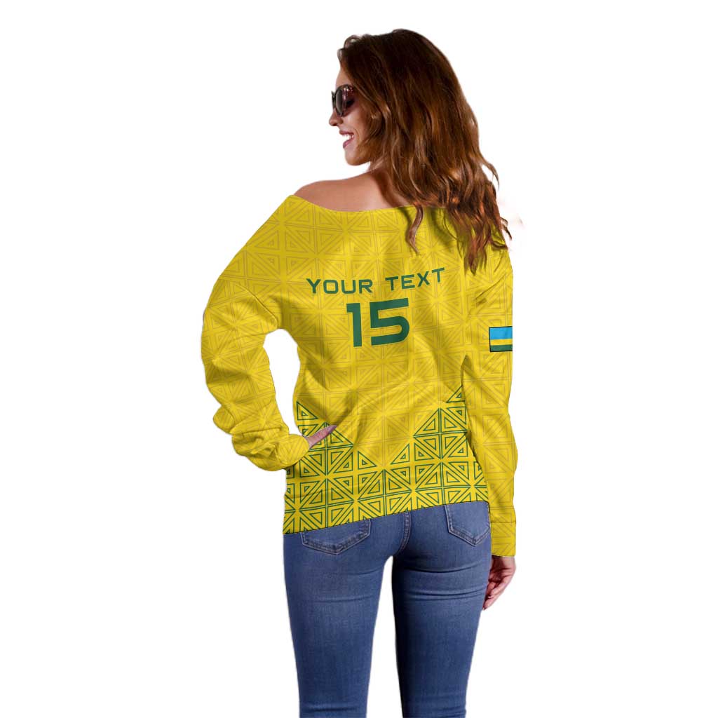 Custom Rwanda Football Off Shoulder Sweater Amavubi Oyeee!