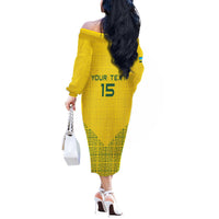 Custom Rwanda Football Off The Shoulder Long Sleeve Dress Amavubi Oyeee!
