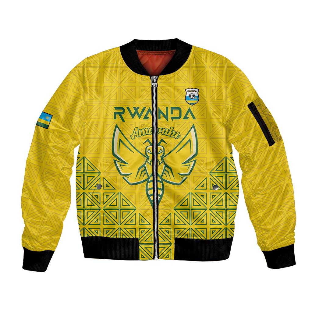 Custom Rwanda Football Sleeve Zip Bomber Jacket Amavubi Oyeee!