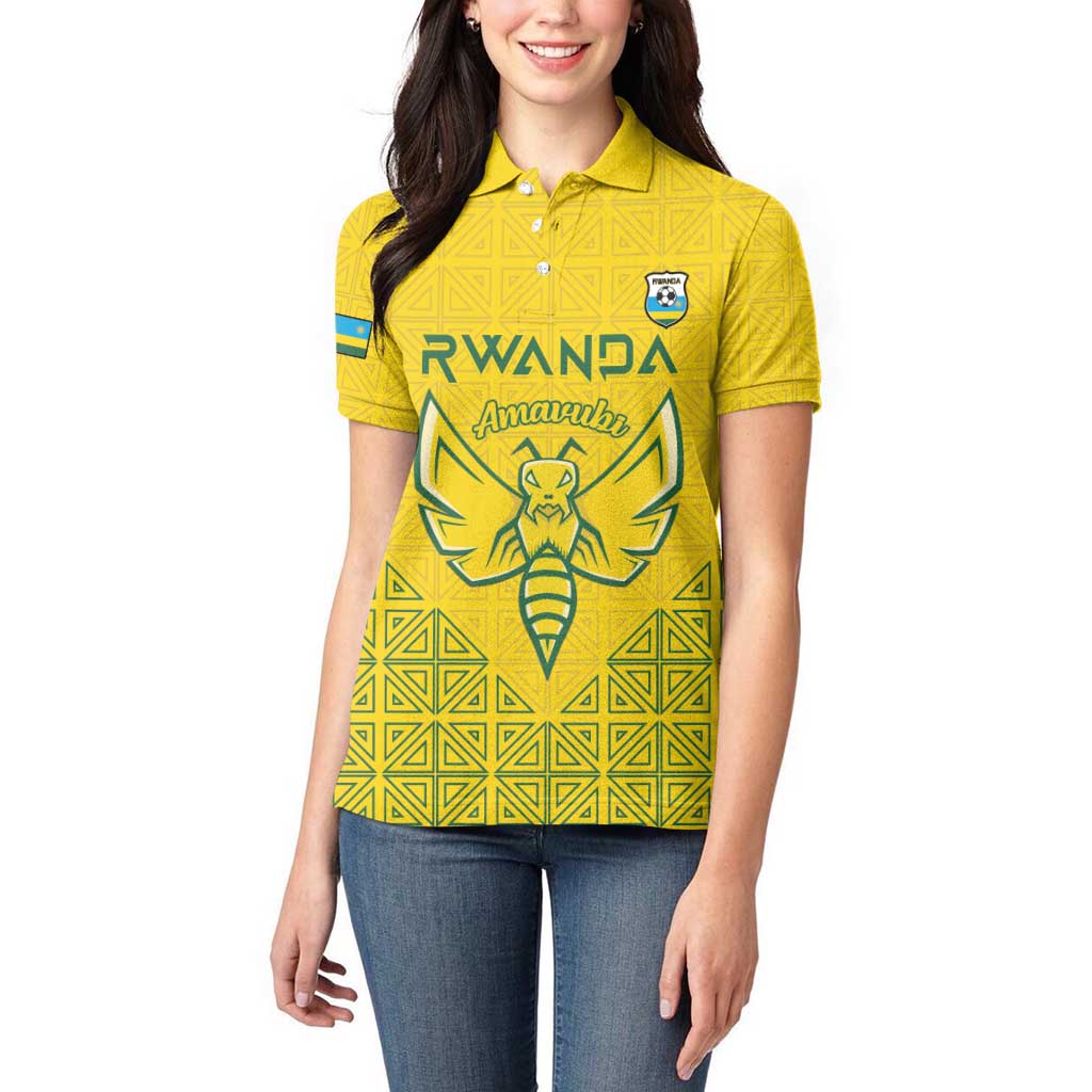 Custom Rwanda Football Women Polo Shirt Amavubi Oyeee!