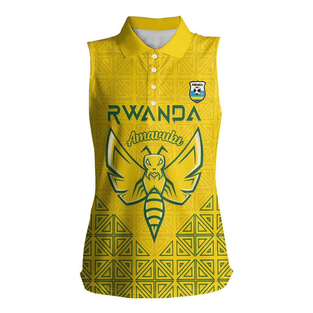 Custom Rwanda Football Women Sleeveless Polo Shirt Amavubi Oyeee!