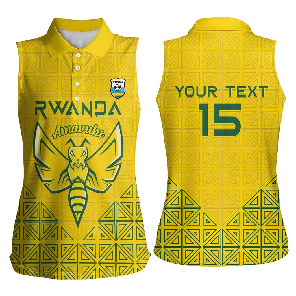Custom Rwanda Football Women Sleeveless Polo Shirt Amavubi Oyeee!
