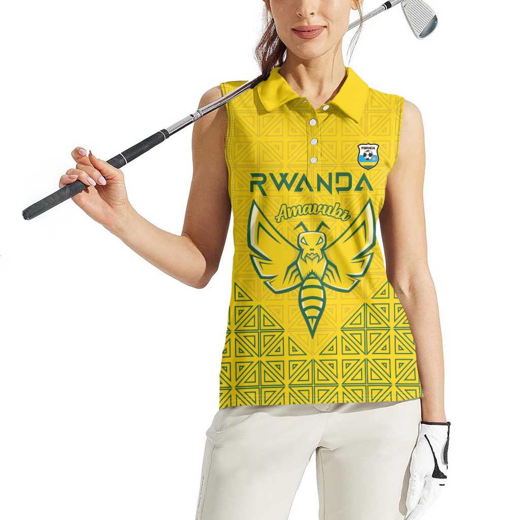 Custom Rwanda Football Women Sleeveless Polo Shirt Amavubi Oyeee!